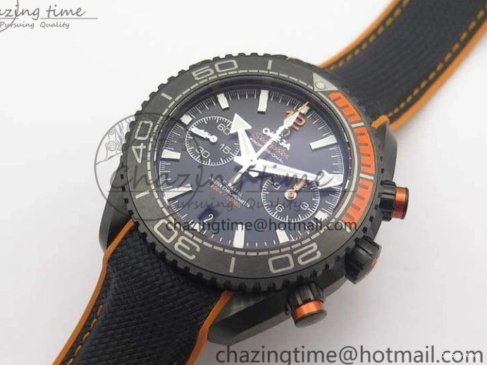 1230 Planet Ocean Master Chronometer Chrono DLC OM 1:1 Best Edition Black Dial On Nylon Strap A Chic 8103